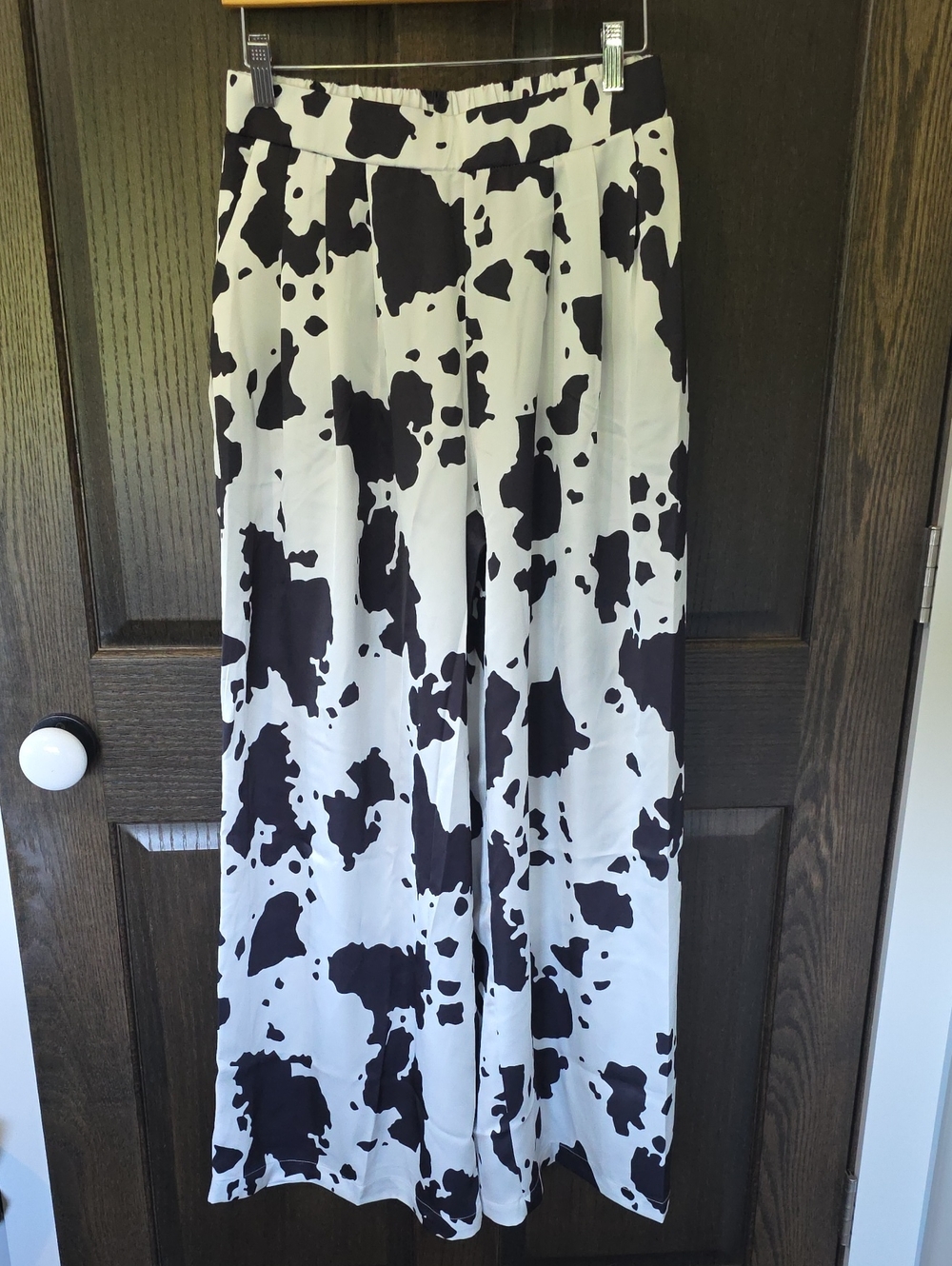 Wknd Chasers Not My First Rodeo Wide-Leg Cow Print Pants NWT ($68)